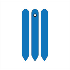 Cricket stumps icon silhouette.