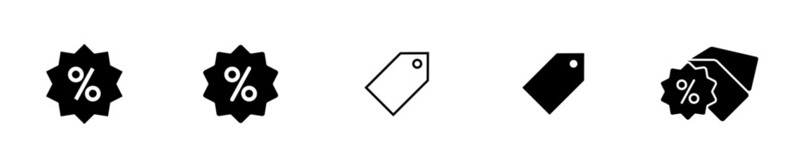 Discount and price tag icon set