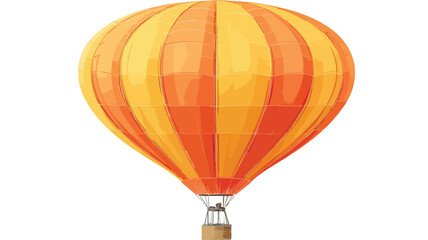 Vibrant Hot Air Balloon Drawing with Orange and Yellow Stripes