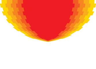 Semicircular divided Vector red-yellow background for advertising. Design element for posters, packaging, covers, announcements, promotions, discounts. Bright arcs. Place for text. broken shapes. 