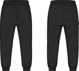 Oversized Quarter-Zip Pullover Jacket Fashion Flat Sketch Vector: Technical Streetwear High-Neck Sweatshirt Apparel Design Template