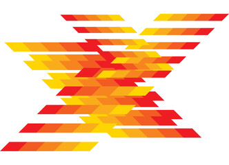 Vector red yellow abstract Pattern with stripes on white background. Design element for posters, packaging, covers, ads, promotions, discounts. Modern sports vector background. Game style