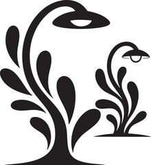 black and white silhouette of a flower