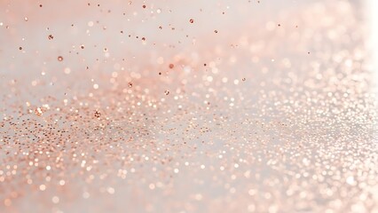 Elegant rose gold glitter sparkles creating a festive and luxurious texture