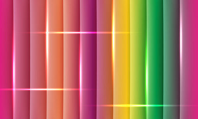 Vibrant abstract background with vertical colorful stripes and glowing light effect for modern design