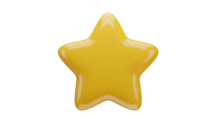 Yellow 3D Star on Black Background