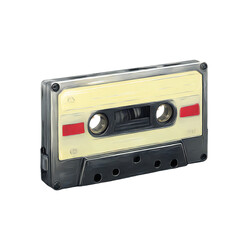 Obraz premium Retro audio cassette tape illustration vintage music technology isolated on white background