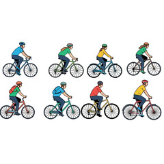 boy and girl riding bicycles