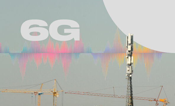 6G Next-Generation Wireless Communication Technology - Futuristic Telecom Tower and Network Infrastructure