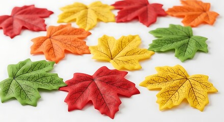 Colorful maple leaf decorations for autumn and fall celebrations