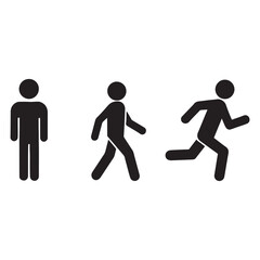 Walk, Run, Stand – Human Activity Vector Icons