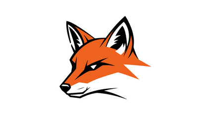 Obraz premium Stylized red fox head mascot logo vector graphic illustration.