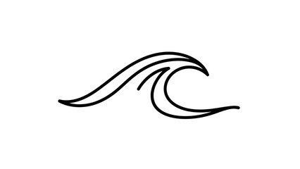 Simple wave illustration depicting ocean water movement in a minimalist style.