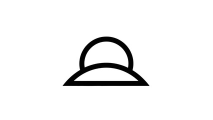 Minimalist Icon of a Hat Silhouette.