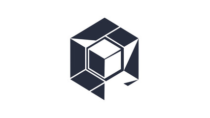Geometric cube design with multiple layers and a modern aesthetic.