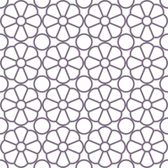 Seamless Geometric Floral Outline Pattern