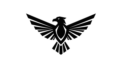 Stylized Eagle Emblem with Geometric Wings and Sharp Details.