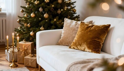 christmas tree with gifts and decorations