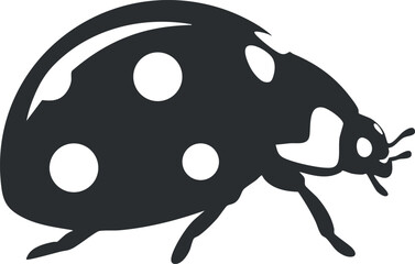 Fototapeta premium A ladybug silhouette in black minimalist vector style, perfect for nature-themed designs and illustrations