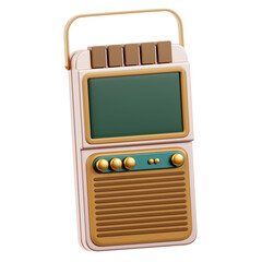 retro radio isolated on white background