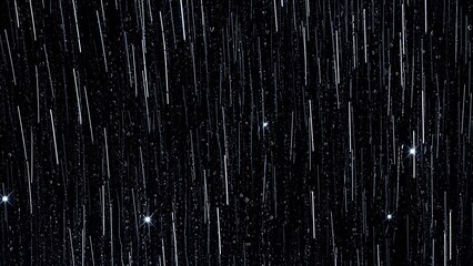 Rain drops running down a window glass at dark night.