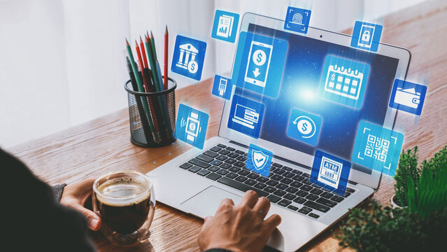 Online banking and digital banking innovation combining finance and technology, optimizing online banking systems, mobile banking services, and fintech for seamless experience. Spire