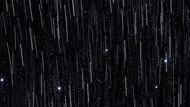 Rain drops running down a window glass at dark night.