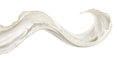 Isolated fresh milk splash with healthy liquid forming a wave. Isolated background. perfect for...