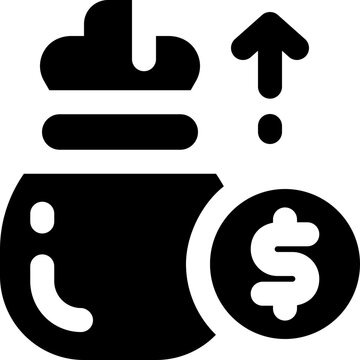 loss glyph icon. Strong and solid vector icon for websites, mobile interfaces, presentations, and visual branding. High quality and easy to edit.