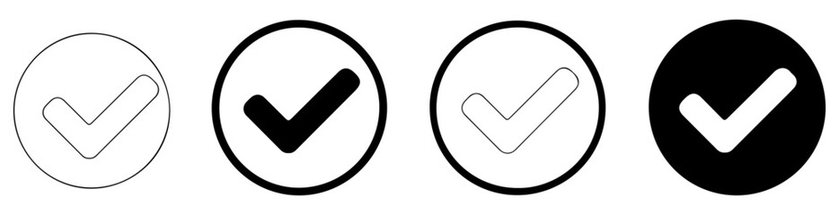 circle check mark approval icon set © graphixecho