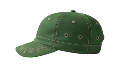 Green patterned baseball cap on black background