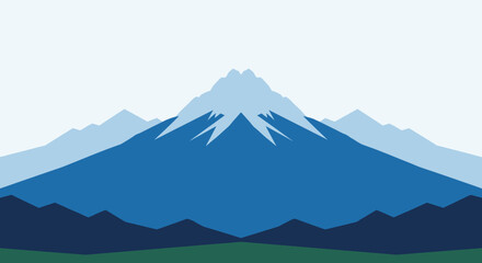 Tranquil Serenity: A Minimalist Mountain Scenery Artwork