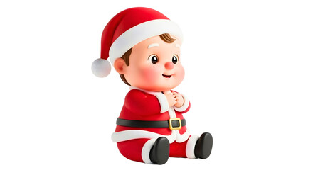 Adorable Santa Claus character smiling sweetly, spreading holiday cheer and festive Christmas spirit
