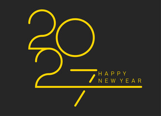 Happy New Year 2027. 2027 vector holiday illustration. Decoration for festival event poster, cover design.