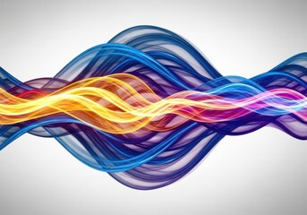 Abstract colorful energy waves isolated on white background