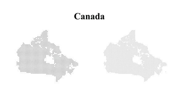 Canada map with dots in dark gray color