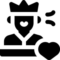 respect glyph icon. Strong and solid vector icon for websites, mobile interfaces, presentations, and visual branding. High quality and easy to edit.