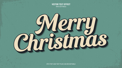 Merry christmas vintage text effect