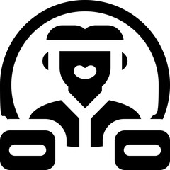digital identity glyph icon. Strong and solid vector icon for websites, mobile interfaces, presentations, and visual branding. High quality and easy to edit.