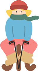 겨울 썰매 타는 어린이