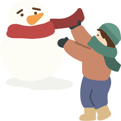 눈사람 만드는 어린이