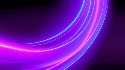 Obraz premium Abstract swirling neon light trails in vibrant purple and blue hues