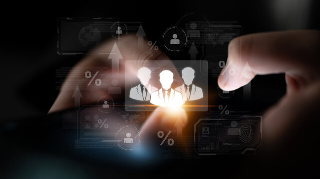 Concept of human resources metrics and workforce analytics. The data shows employee team performance, professional development, and overall business growth and success. Fermion