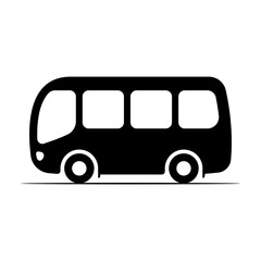 Bus icon. Black silhouette. Side view. Vector simple flat graphic illustration. Isolated object on a white background.