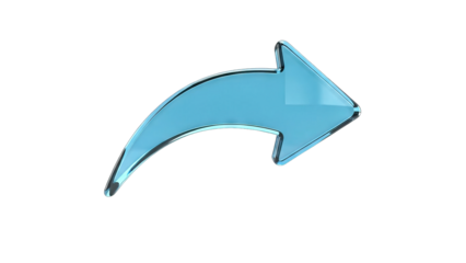 Elegant blue arrow pointing right for navigation and direction design