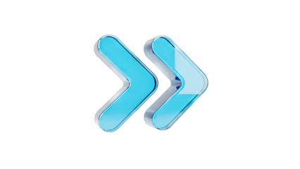 Modern glossy blue fast forward arrows for digital interface design