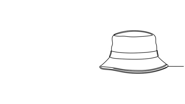 Animated self drawing  One line art cowboy hat - Minimalist continuous line drawing of western style hat vector illustration, Continuous one line drawing of men hat, Single line drawing of cowboy hat,