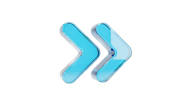 Modern glossy blue fast forward arrows for digital interface design - Powered by Adobe