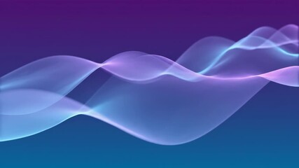Smooth fluid abstract waves flowing slowly across a gradient blue and violet background creating a serene digital pattern presentation, abstract, smooth - Powered by Adobe