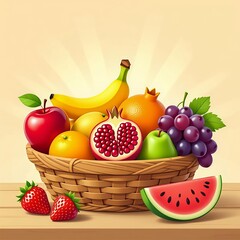 fruits and fruit basket